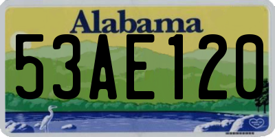 AL license plate 53AE120