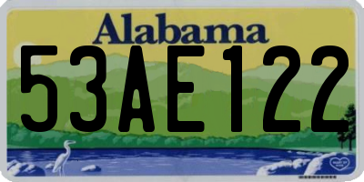AL license plate 53AE122