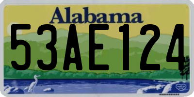 AL license plate 53AE124