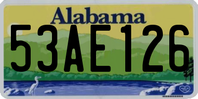 AL license plate 53AE126