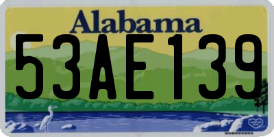 AL license plate 53AE139