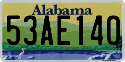 AL license plate 53AE140