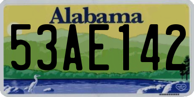 AL license plate 53AE142