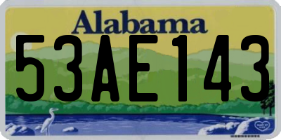 AL license plate 53AE143