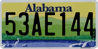AL license plate 53AE144