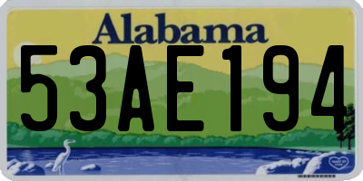 AL license plate 53AE194