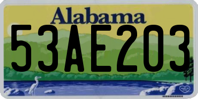 AL license plate 53AE203