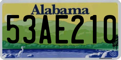 AL license plate 53AE210