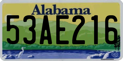 AL license plate 53AE216