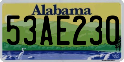 AL license plate 53AE230