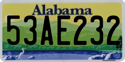 AL license plate 53AE232