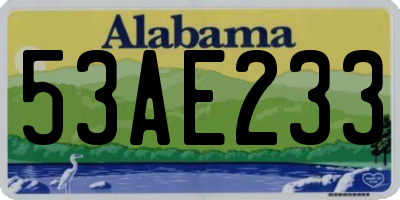 AL license plate 53AE233