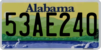 AL license plate 53AE240
