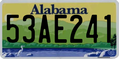 AL license plate 53AE241