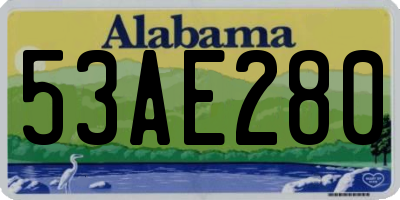 AL license plate 53AE280