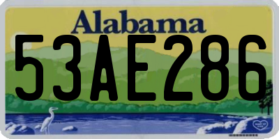 AL license plate 53AE286