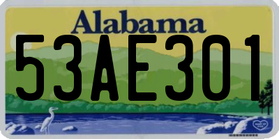 AL license plate 53AE301