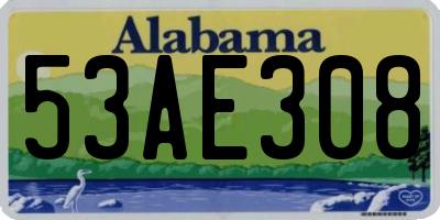 AL license plate 53AE308