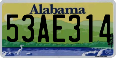 AL license plate 53AE314