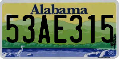 AL license plate 53AE315