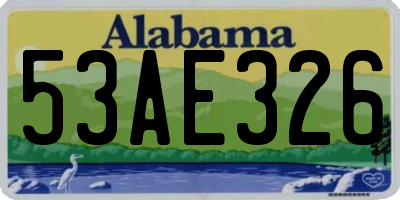 AL license plate 53AE326