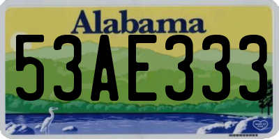 AL license plate 53AE333