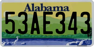 AL license plate 53AE343