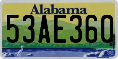 AL license plate 53AE360