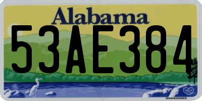 AL license plate 53AE384