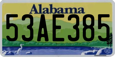 AL license plate 53AE385