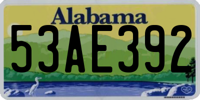 AL license plate 53AE392