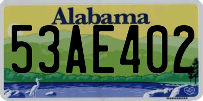 AL license plate 53AE402