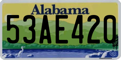 AL license plate 53AE420