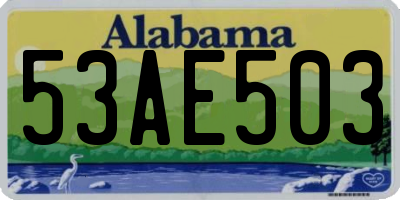 AL license plate 53AE503