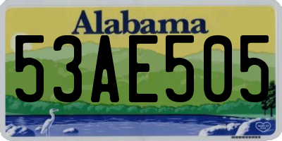AL license plate 53AE505