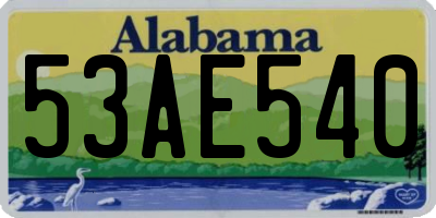 AL license plate 53AE540