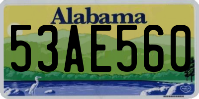 AL license plate 53AE560