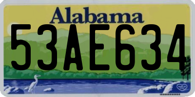 AL license plate 53AE634