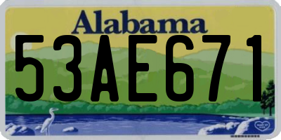 AL license plate 53AE671