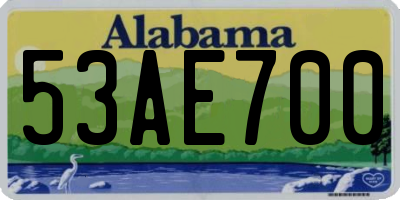 AL license plate 53AE700