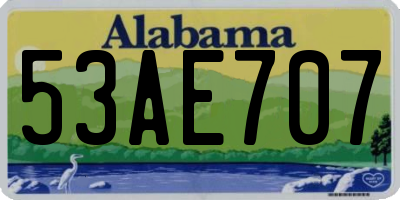 AL license plate 53AE707