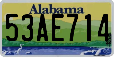 AL license plate 53AE714