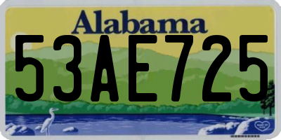 AL license plate 53AE725