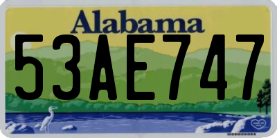 AL license plate 53AE747