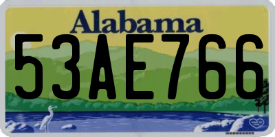 AL license plate 53AE766