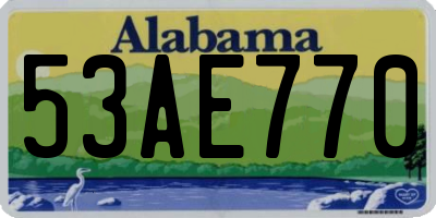 AL license plate 53AE770