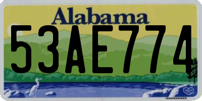 AL license plate 53AE774