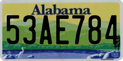AL license plate 53AE784
