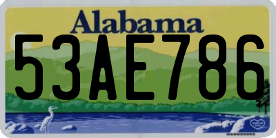 AL license plate 53AE786