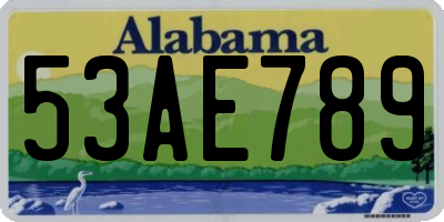 AL license plate 53AE789